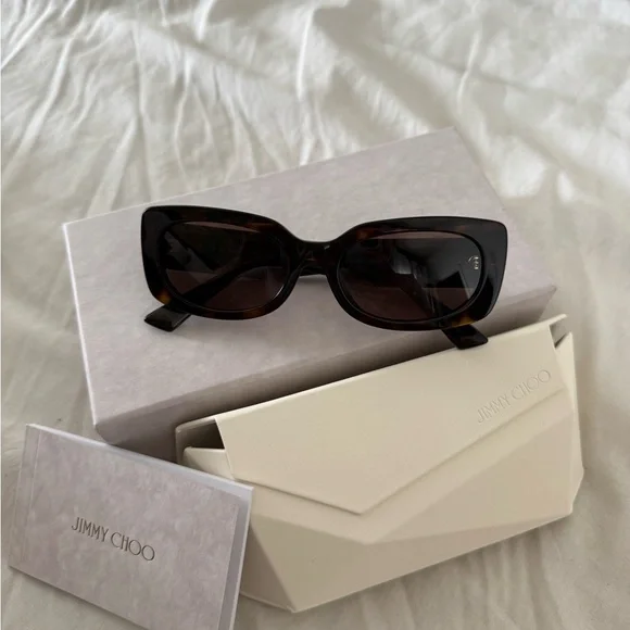 Jimmy Choo Brown Rectangular Sunglasses - Picture 5 of 11